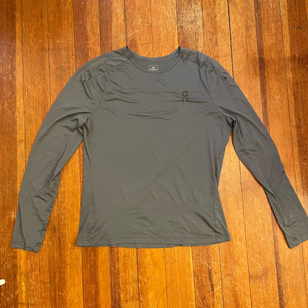 On Running Gray Long Sleeve Performance Tee